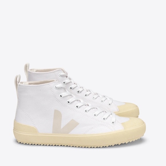 VEJA Nova High Top Canvas White Butter Sole Size 5 NIB - Picture 1 of 16
